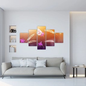 Obraz - Różowy motyl (125x70 cm)