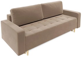 Jasnobrązowa sofa rozkładana z pojemnikiem W8-P94