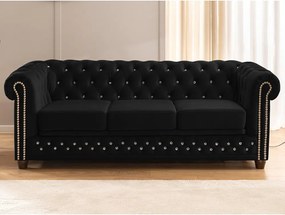 Czarna aksamitna rozkładana sofa 203 cm York Blik – Ropez