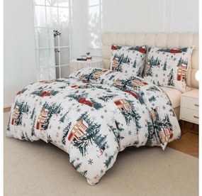 PrzytulneMieszkanie.pl PrzytulneMieszkanie.pl Pościel z mikrofibry SNOWY HOUSES białe Rozmiar pościeli: 70 x 90 cm | 140 x 200 cm