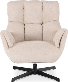 Fotel Wypoczynkowy Obrotowy REAL do Salonu Kremowy Nowoczesny