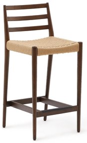 Brązowy/w naturalnym kolorze hoker z litego drewna dębowego (wysokość siedziska 70 cm) Analy – Kave Home