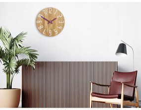 Zegar na ścianę nowoczesny drewniany z dużymi cyframi okrągły cichy loft