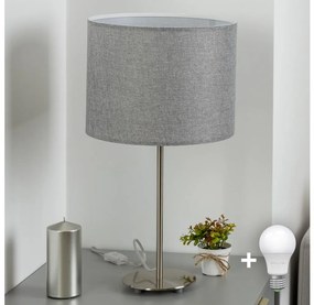 Eglo - Lampa stołowa LED TUNJA 1xE27/60W/230V 38,5 cm matowy chrom/szary