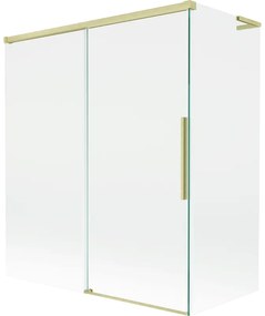 Mexen Rox L parawan nawannowy 2-skrzydłowy rozsuwany 140 + 70 x 150 cm, transparent, złoty szczotkowany - 8C9L-140-070-55-00