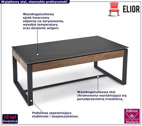 Loftowa prostokątna ława z blatem imitującym marmur - Aldor