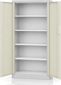 Szafa biurowa na akta otwierana na szyfr Eco Design Daniel 90x40x185 cm, szary/dąb sonoma