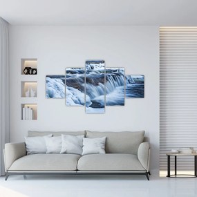 Obraz rzeki zimą (125x70 cm)