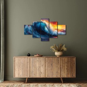 Obraz - Fala o zachodzie słońca (125x70 cm)