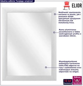 Srebrne lustro aluminiowe nowoczesne C2-W17