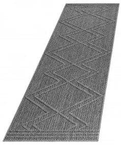 Dywan zewnętrzny sznurkowy Patara Aztecki szary 80 cm x 250 cm