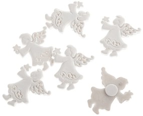 Zestaw ozdób świątecznych Anioł, 6 szt., polyresin