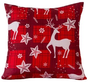 Poszewka na poduszkę z mikrofibry VELVET CHRISTMAS 45x45 cm, czerwona