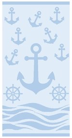Jasnoniebieski bawełniany ręcznik plażowy frotte 70x140 cm Anchor – B.E.S.