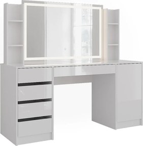 Stół toaletowy biały/biały wysoki połysk 158.2x50.1x76 sherry