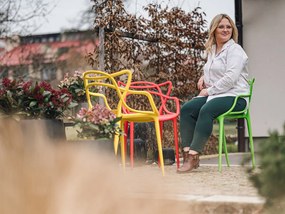Krzesło do kuchni KATO plastikowe, żółte