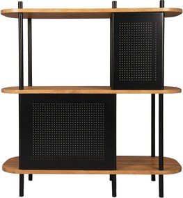 Czarny stalowy regał Leitmotiv Sole, 80x83,5 cm