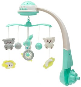 Karuzela Baby Mix nad łóżeczko z projektorem świetlnym, zielony
