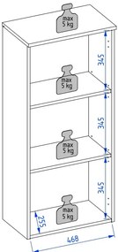 Szafka średnia L-WOOD 50 cm biały połysk KROFAM