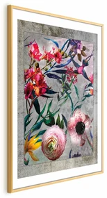 Plakat Rustykalne kwiaty 29,7x42 cm z ramą złotą z marginesem ARTGEIST B