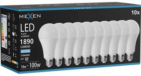 Mexen Nova 10x żarówka LED E27, A70, 18W, Zimna - 6500K, 1890 lm - L100-E27-1865-01x10