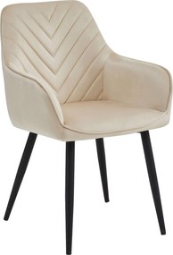 Krzesło fotelowe z przeszyciami w jodełkę Nana, welur