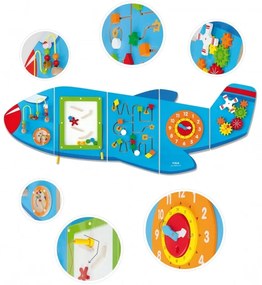 Sensoryczna edukacyjna tablica drewniana manipulacyjna viga samolot