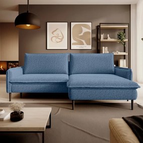 Narożnik GLOSSY z funkcją spania Prawostronny zestaw z poduszkami wolnostojący tkanina BUBBLE 15 WERSAL