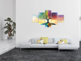 Obraz – Malowane drzewo czterech pór roku (125x70 cm)