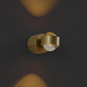 Designerski kinkiet mosiężny z LED IP44 - Lens