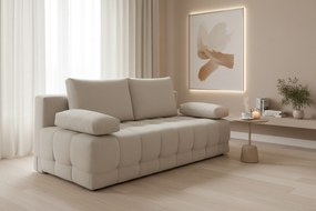 Kanapa Tuko rozkładana z pojemnikiem - beżowa dzianina Freya 210.03