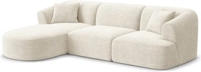 Beżowy sztruksowy narożnik (lewostronny/z szezlongiem) Campi – Cosmopolitan Design