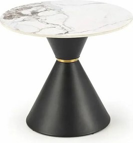 Stolik kawowy GORETTI S 60x60 biały marmur/czarny