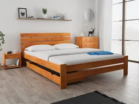 Łóżko PARIS podwyższone 160 x 200 cm, olcha Stelaż: Ze stelażem listwowym rolowanym, Materac: Bez materaca