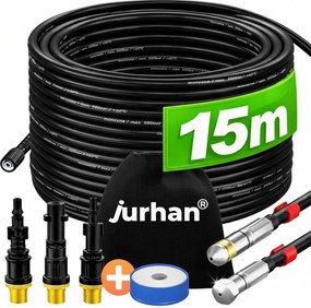 Zestaw do czyszczenia rur Premium, 15m, czarna Jurhan