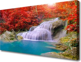 Obraz canvas Wodospad w Barwach Jesieni