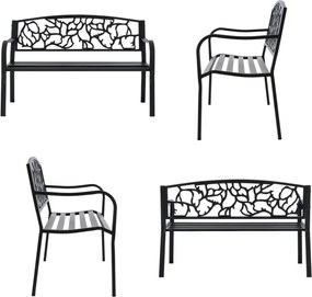 Metalowa ławka ogrodowa w stylu antycznym, 127 x 84 cm