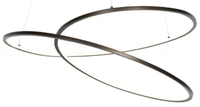 Designerska lampa wisząca brązowa 72 cm z 3-stopniowym ściemnianiem LED - RowanDesignerski Oswietlenie wewnetrzne