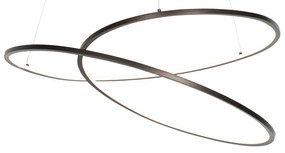 Designerska lampa wisząca brązowa 72 cm z wbudowaną diodą LED z 3-stopniowym ściemniaczem - RowanDesignerski Oswietlenie wewnetrzne