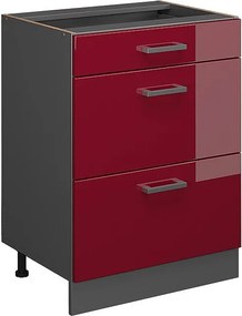 Szafka dolna do kuchni czerwony połysk 60x46x81.6 r-line
