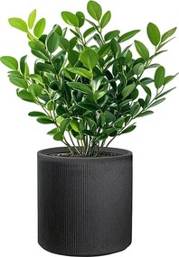 Okrągły, cylindryczny wazon z żywicy do roślin doniczkowych i ogrodowych, Modigliani Grey, 36x35 cm