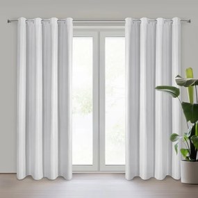 Zasłona gotowa matowa elegancka biała na przelotkach 140x250 cm