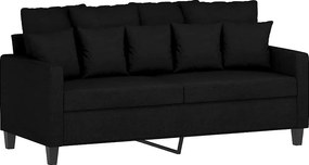 Sofa dwuosobowa Czarna 140 cm Tkanina Nowoczesna i Wygodna