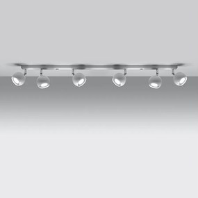 Plafony nowoczesny Rayis, stal - 6 źródło światła 3000K - L.118 x H.16 cm - biały