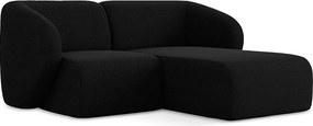 Narożnik prawostronny - z tkaniny bouclé - czarny - LANI