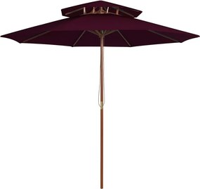 Bordowy okrągły parasol ogrodowy E1-G45