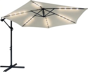 Avenberg Duży parasol z regulacją nachylenia Sunny LED 300, beżowy