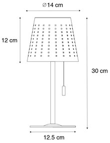 Zewnetrzna Zestaw 2 lamp stołowych czarnych, w tym LED, 3-stopniowy ściemniacz, ładowanie i energia słoneczna - FerreDesignerski Oswietlenie zewnetrzne