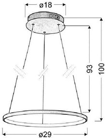 Chromowana lampa wisząca okrąg 30 cm - V081 Borneo 14X