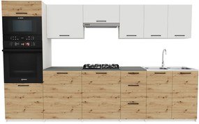 Meble kuchenne dąb artisan + biały L5-M68